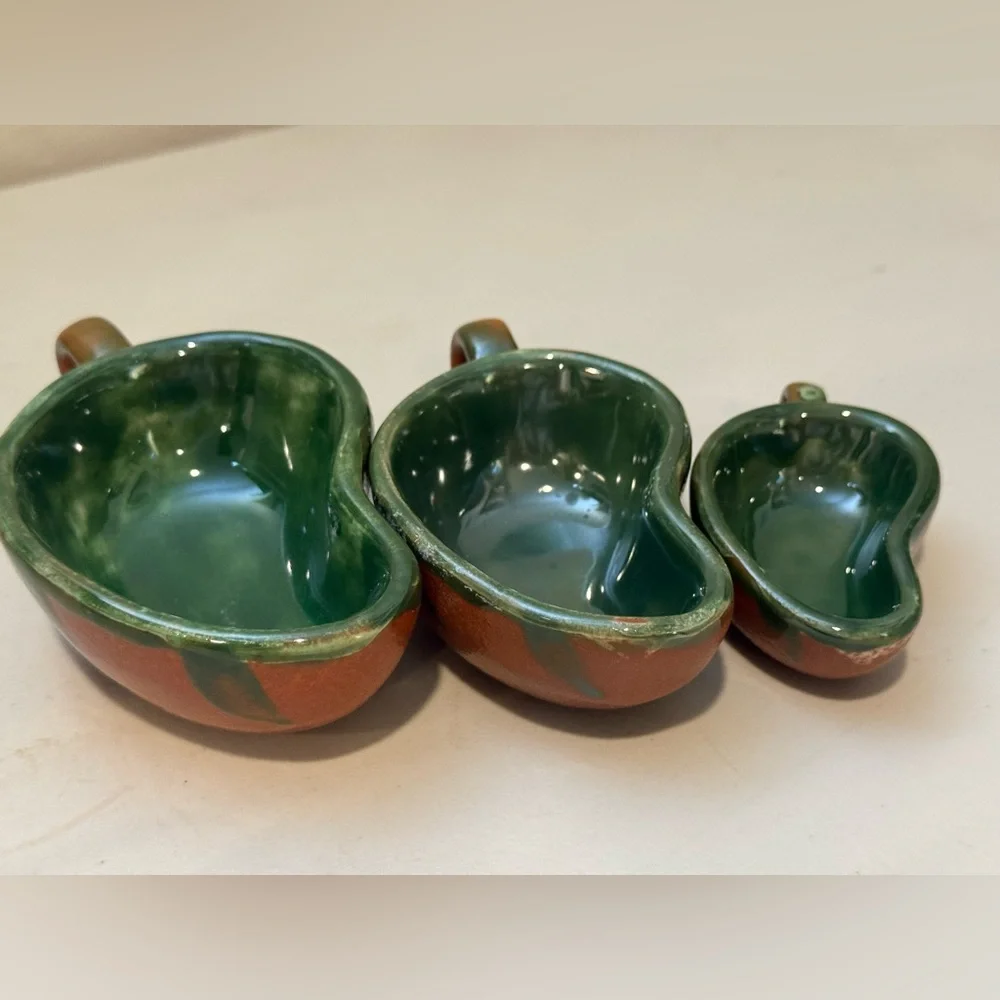 Set of 3 Williams Sonoma Redware‎ Style Glazed Chili Pepper Bowls Jalapeno Cups